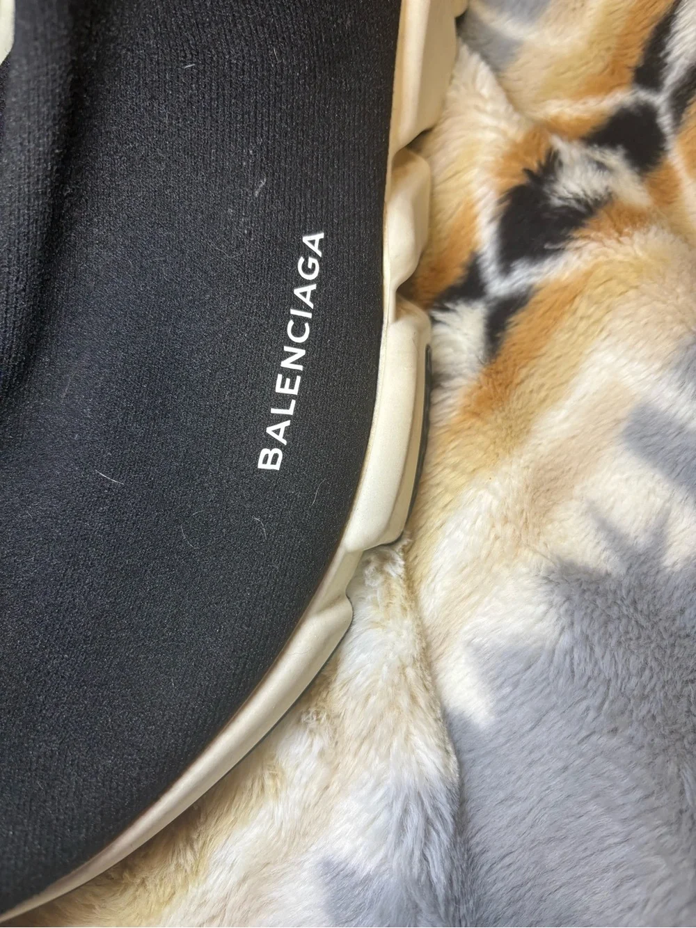 Balenciaga Black and White Speed Trainer Sock Sneakers